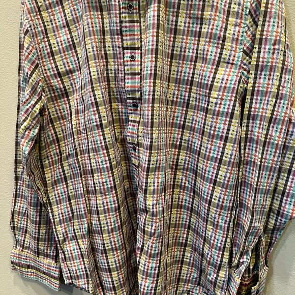 Robert Graham Mens Button Striped Shirt Size XL/TG Multicolored - Picture 2 of 12